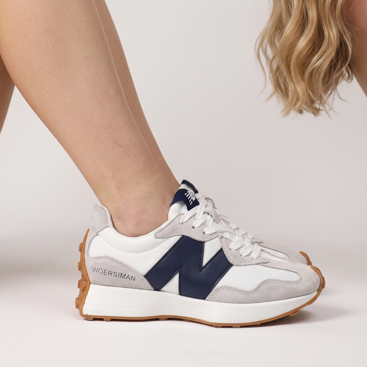 Sneakersy damskie Elora w stylu retro – lekkie i wygodne na co dzień – Niebieski (detail)