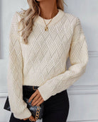 Aurelia – Elegancki sweter z delikatnej dzianiny z okrągłym dekoltem