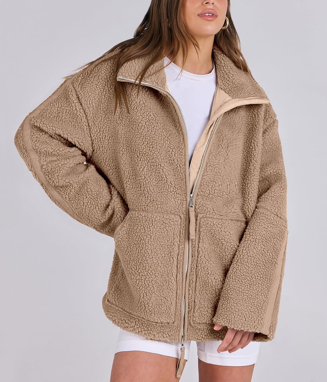 Rebeka – Płaszcz oversize zapinany na zamek