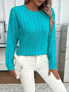 Lucyna – Sweter w warkocze z okrągłym dekoltem