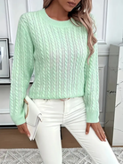 Lucyna – Sweter w warkocze z okrągłym dekoltem