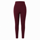 Sylwana – Ocieplane spodnie zimowe z wysokim stanem – Bordowy