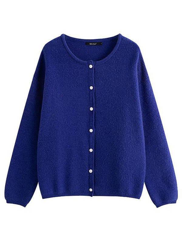Joanna – Luźny kardigan oversize z guzikami – Niebieski