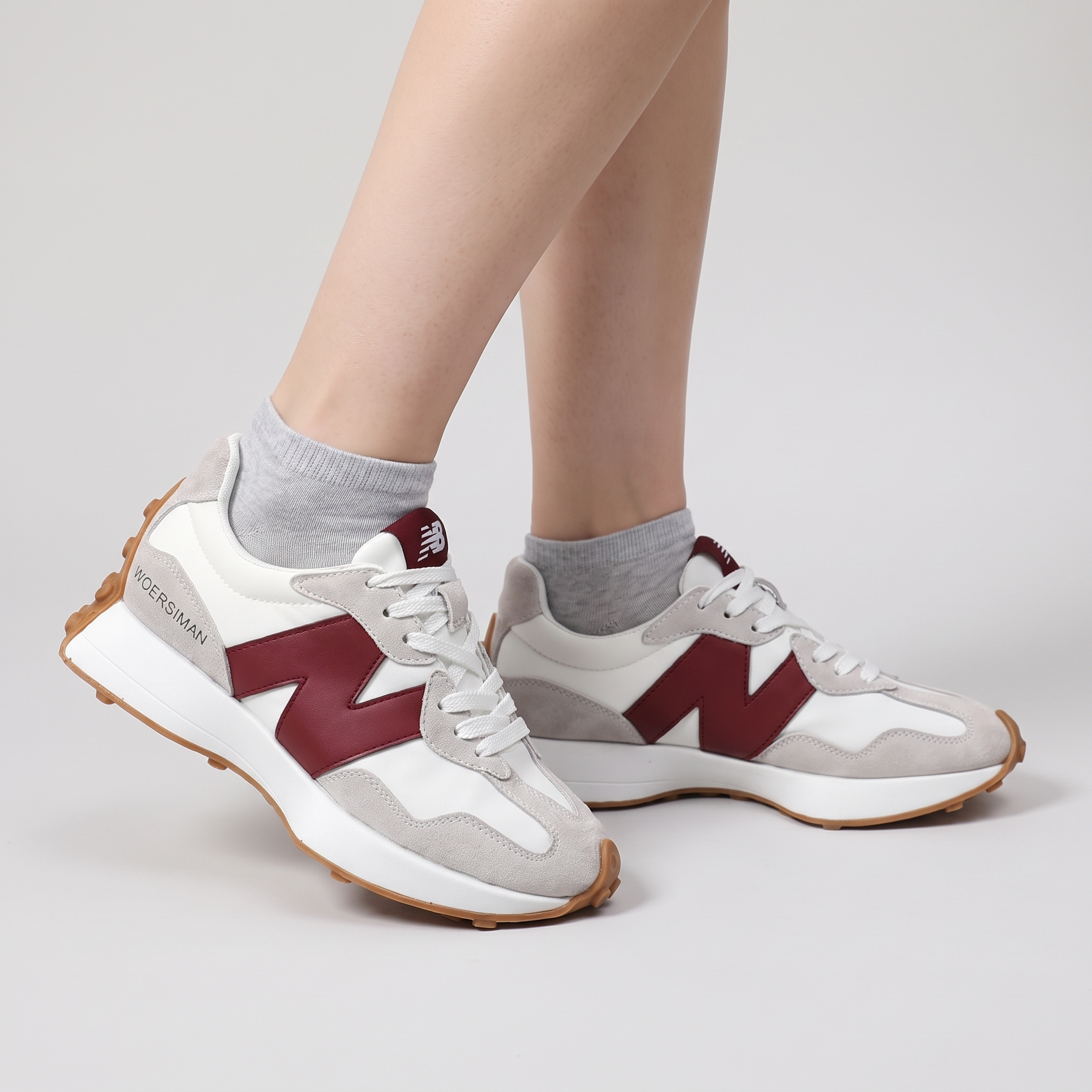Sneakersy damskie Elora w stylu retro – lekkie i wygodne na co dzień – Czerwony (detail)