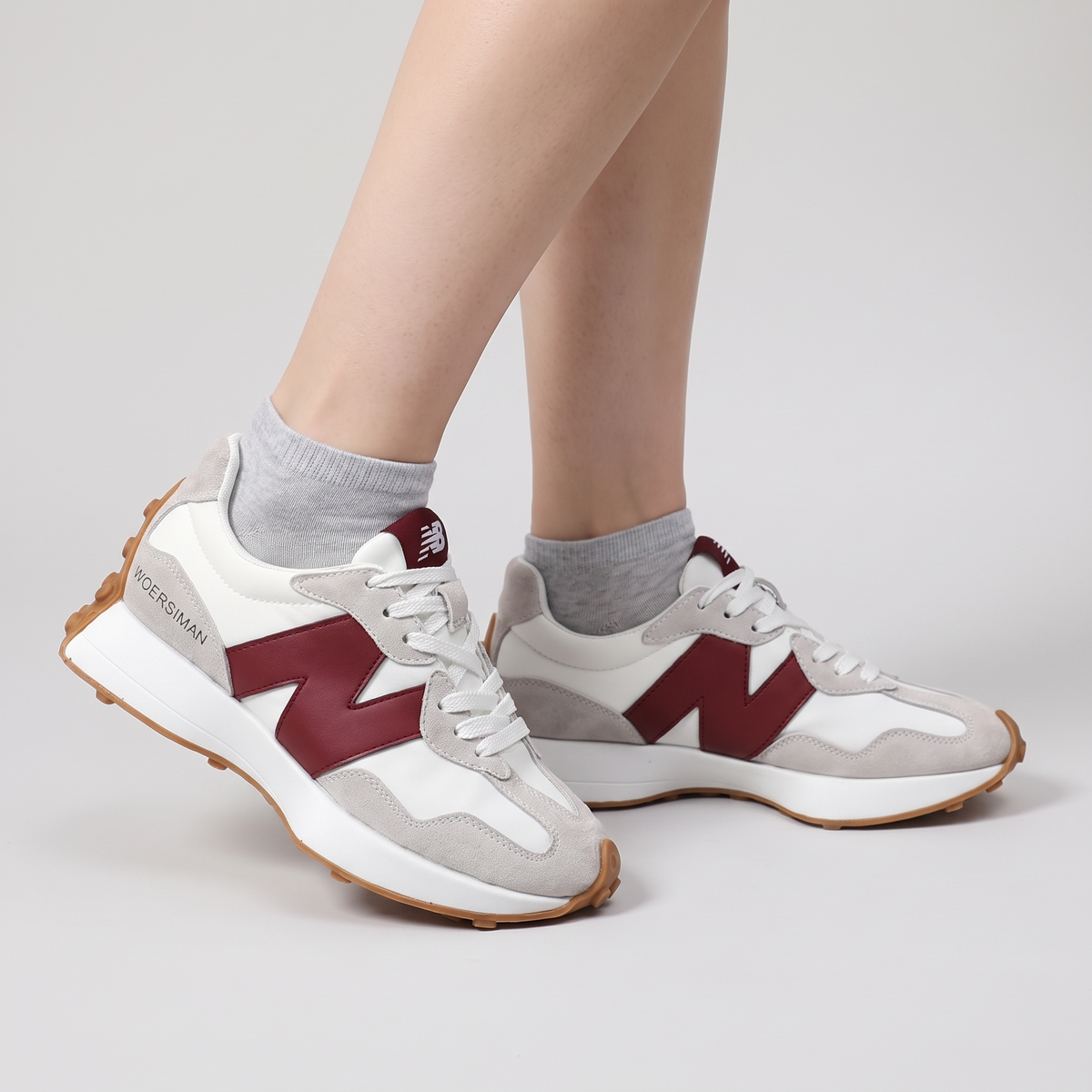 Sneakersy damskie Elora w stylu retro – lekkie i wygodne na co dzień – Czerwony (detail)