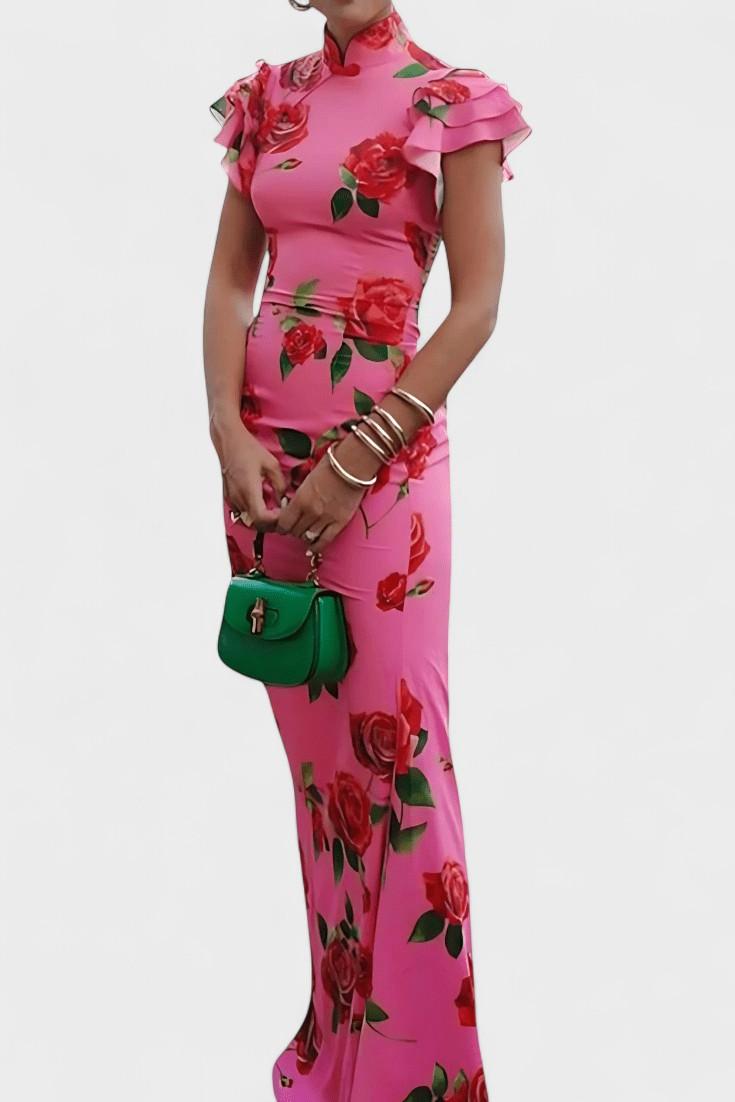Sukienka maxi damska – długa, zwiewna sukienka letnia | elegancki casualowy krój – Czerwony