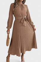 Sukienka maxi damska – długa, zwiewna sukienka na lato | elegancki casualowy krój – Khaki