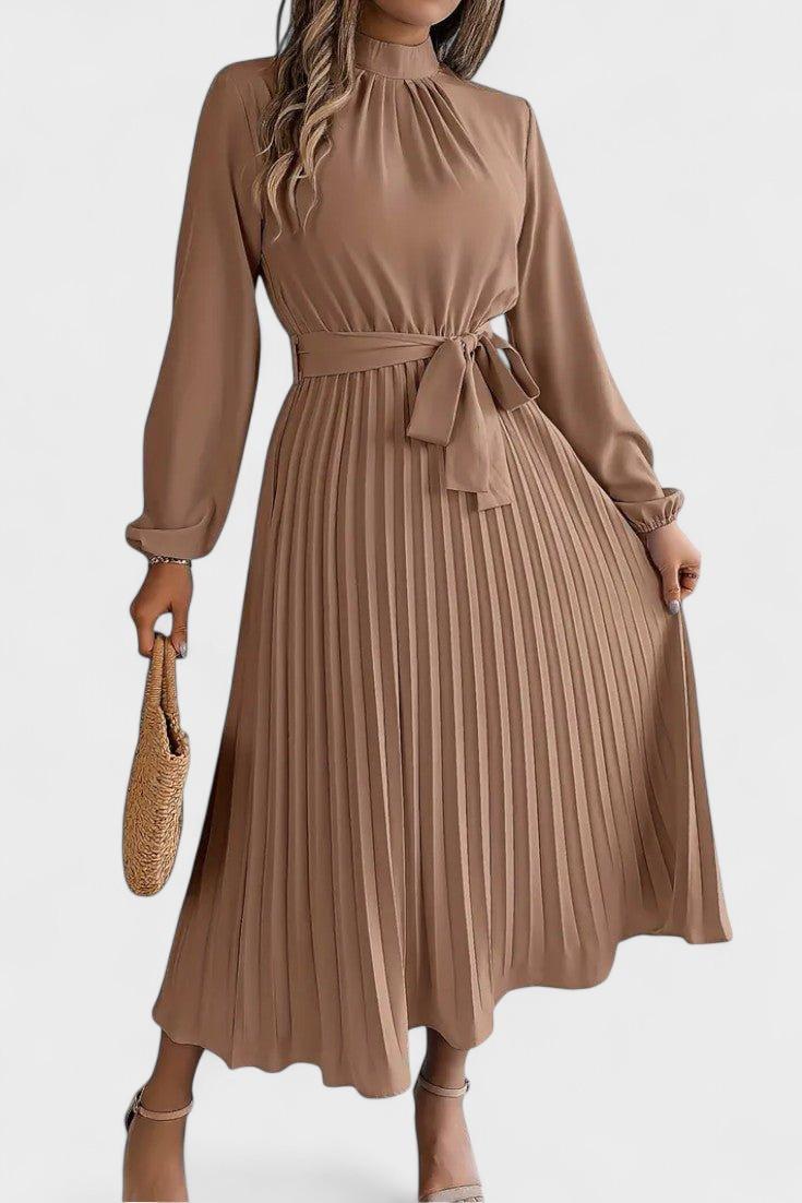 Sukienka maxi damska – długa, zwiewna sukienka na lato | elegancki casualowy krój – Khaki