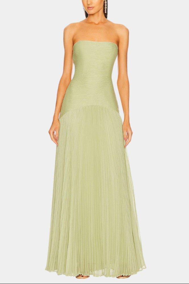 Sukienka maxi damska – długa elegancka letnia sukienka | zwiewny casualowy krój – Zielony