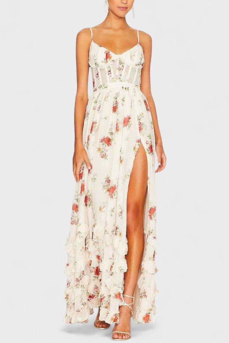 Sukienka maxi damska – długa, zwiewna sukienka na lato | elegancki casualowy krój – Biały