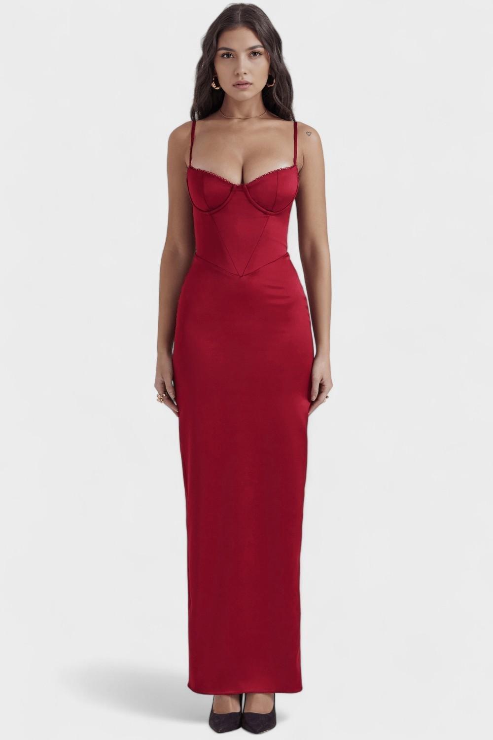 Sukienka maxi damska – długa, zwiewna sukienka letnia | elegancki casualowy krój – Czerwony