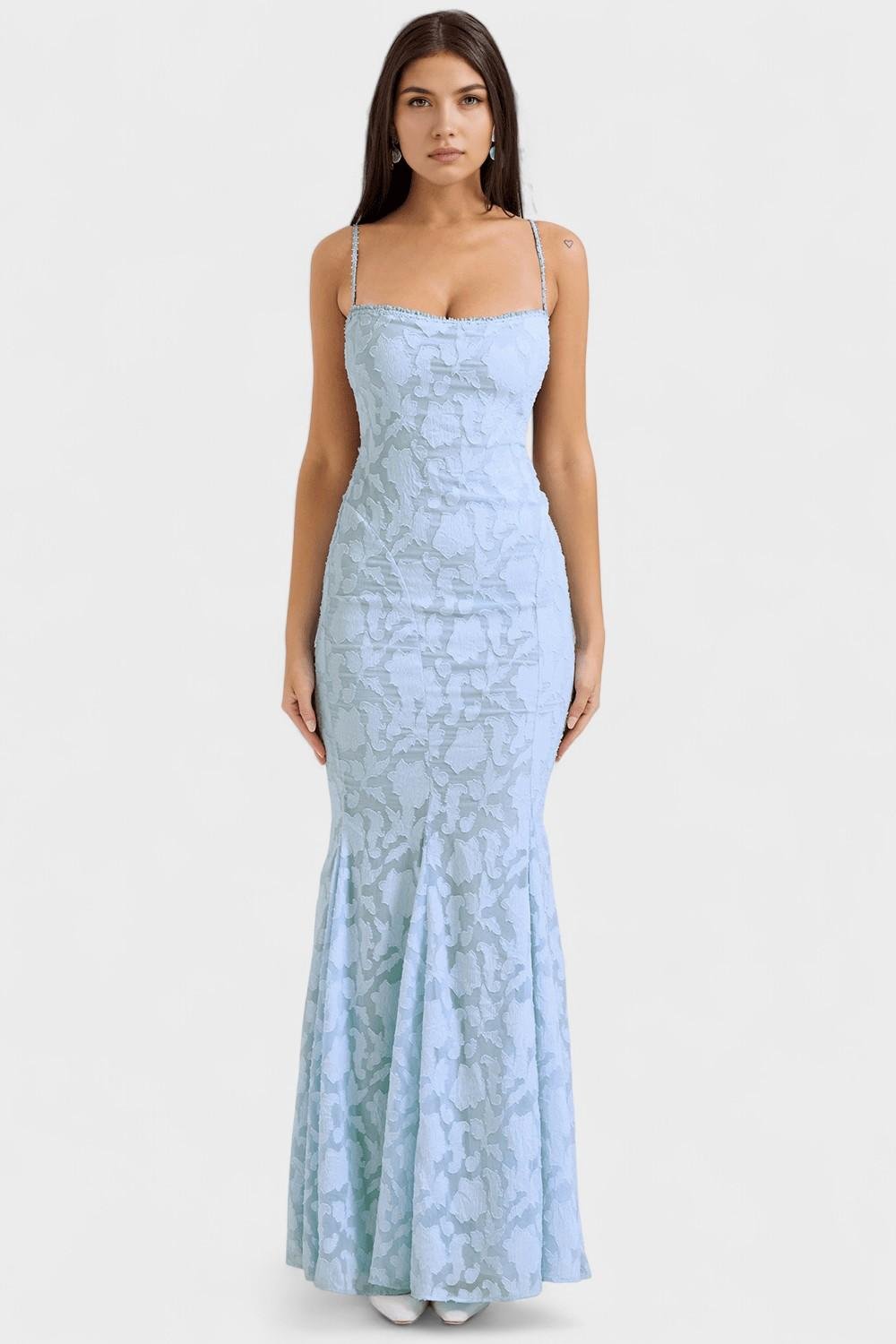 Sukienka maxi damska – długa, zwiewna sukienka na lato | elegancki casualowy krój – Niebieski
