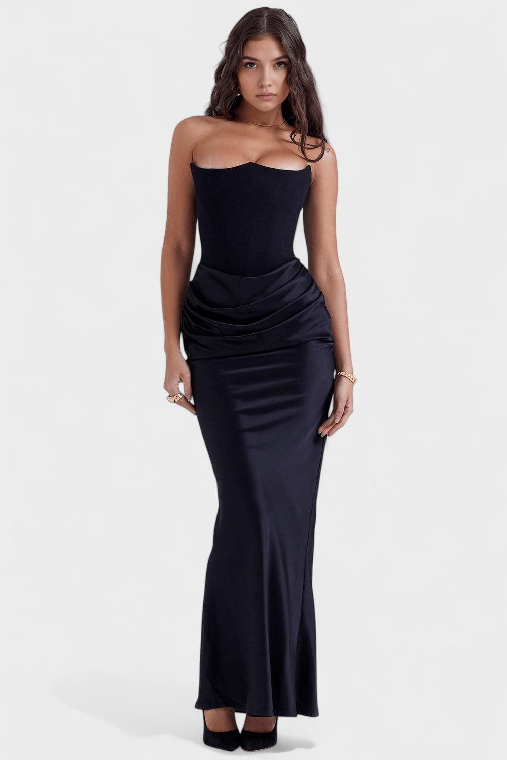 Sukienka maxi damska – długa, zwiewna letnia sukienka | elegancki casualowy krój – Czarny