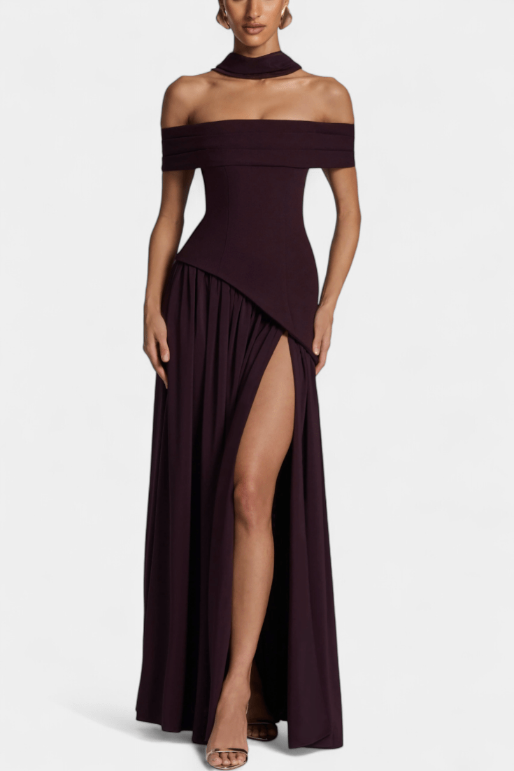 Sukienka maxi damska – długa elegancka sukienka na lato | lekki casualowy krój – Brązowy