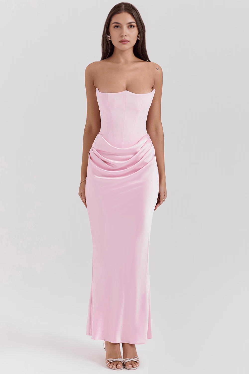 Sukienka maxi damska – długa, zwiewna letnia sukienka | elegancki casualowy krój – Różowy