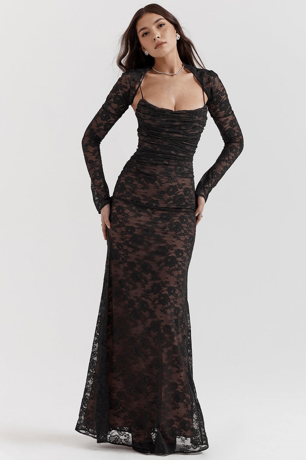 Sukienka maxi damska – długa, zwiewna sukienka letnia | elegancki casualowy krój – Czarny