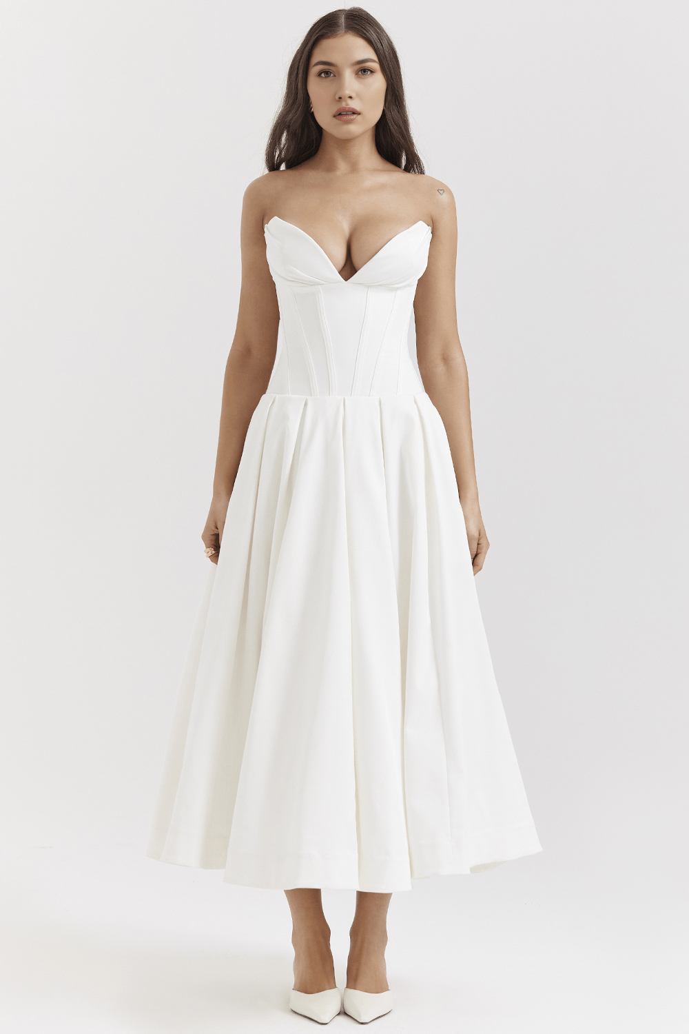 Sukienka maxi damska – długa, zwiewna sukienka letnia | elegancki casualowy styl – Biały