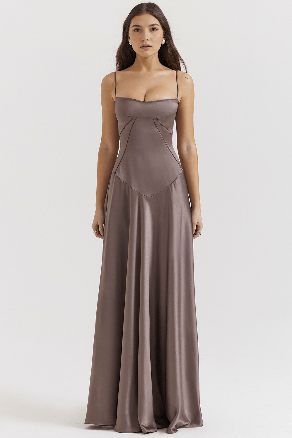 Sukienka maxi damska – długa, zwiewna sukienka na lato | elegancki casualowy krój – Szary