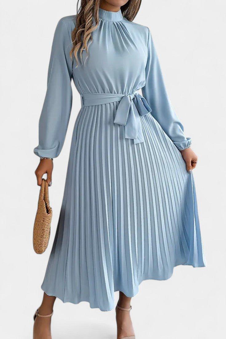 Sukienka maxi damska – długa, zwiewna sukienka na lato | elegancki casualowy krój – Jasnoniebieski