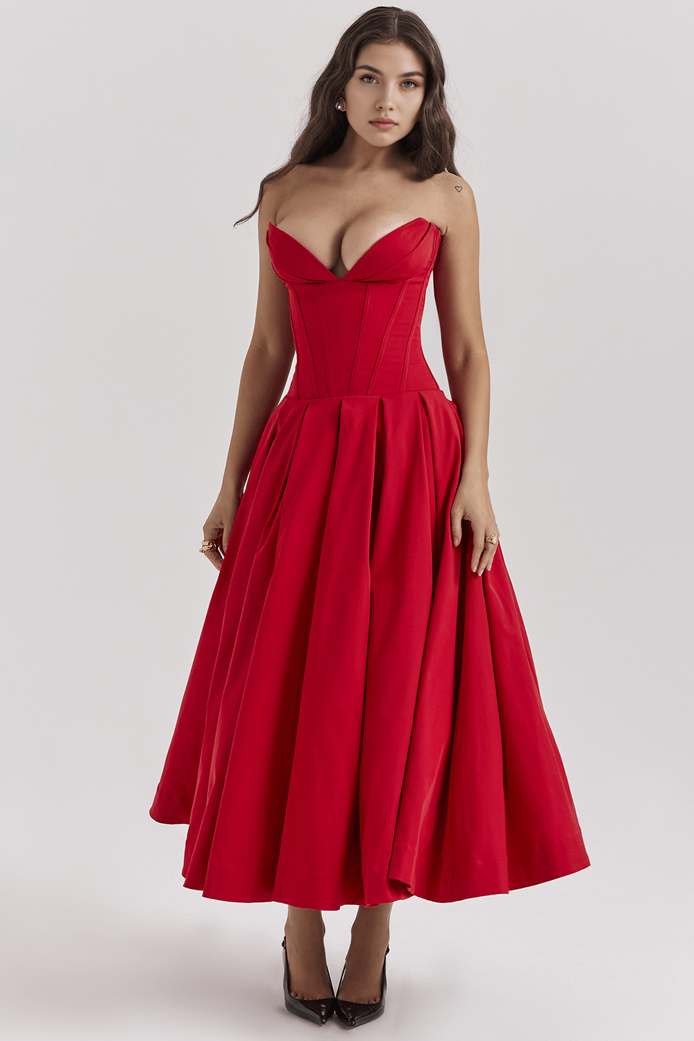 Sukienka maxi damska – długa, zwiewna sukienka letnia | elegancki casualowy styl – Czerwony