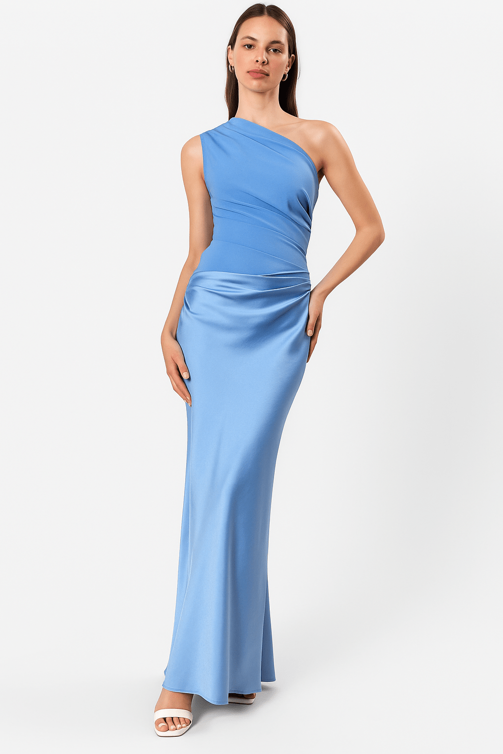 Sukienka maxi damska – długa elegancka sukienka letnia | zwiewny casualowy krój – Niebieski