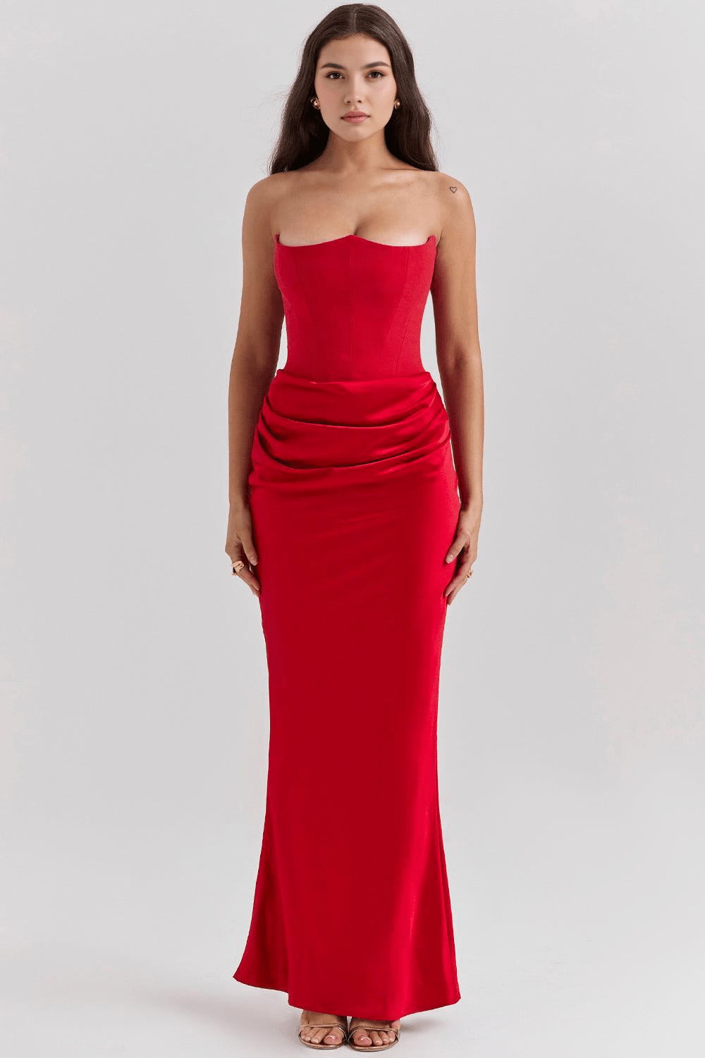 Sukienka maxi damska – długa, zwiewna letnia sukienka | elegancki casualowy krój – Czerwony