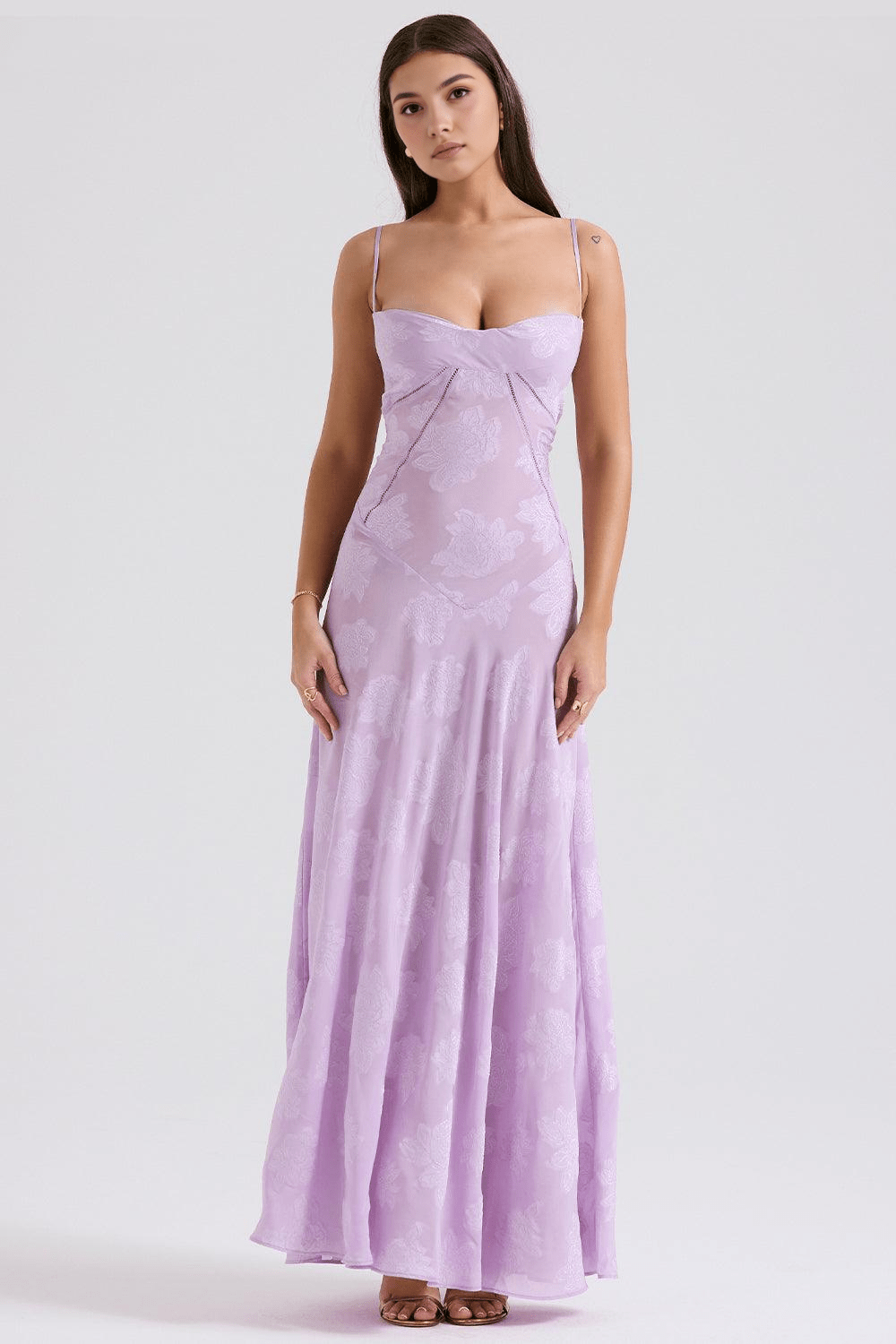 Sukienka maxi damska – długa, zwiewna sukienka letnia | elegancki casualowy krój – Fioletowy