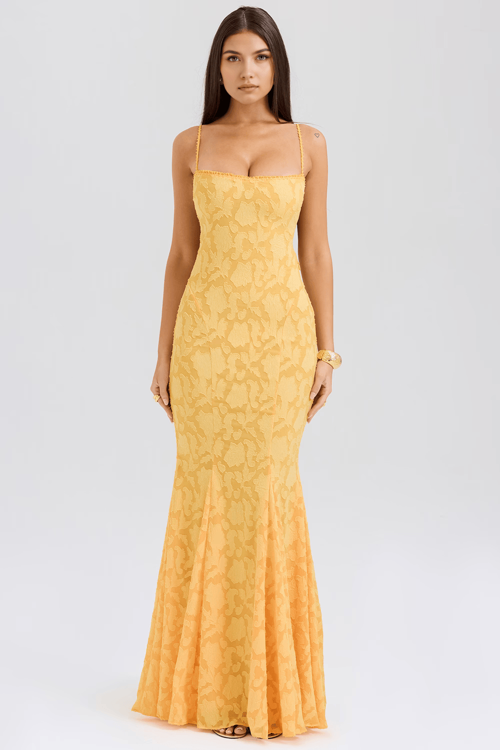 Sukienka maxi damska – długa, zwiewna sukienka na lato | elegancki casualowy krój – Żółty
