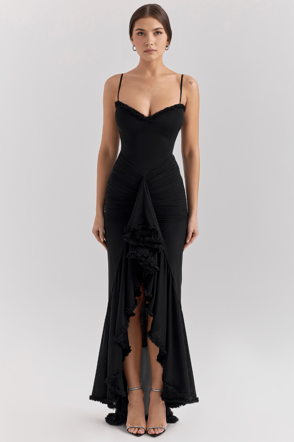 Sukienka maxi damska – długa elegancka sukienka letnia | lekki casualowy krój – Czarny