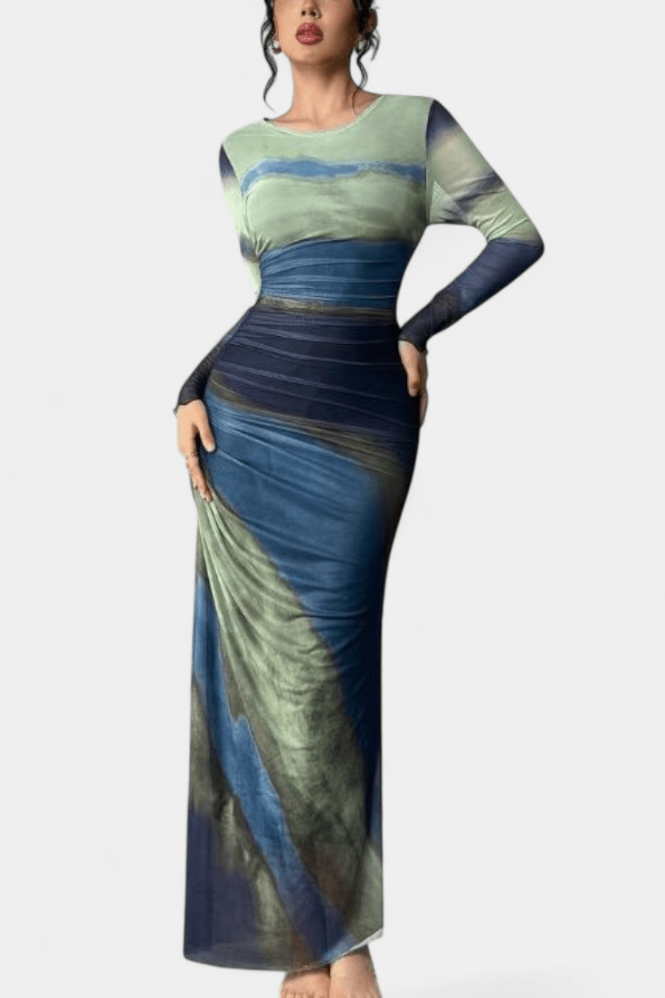 Sukienka maxi damska – długa, zwiewna sukienka letnia | elegancki casualowy krój – Zielony