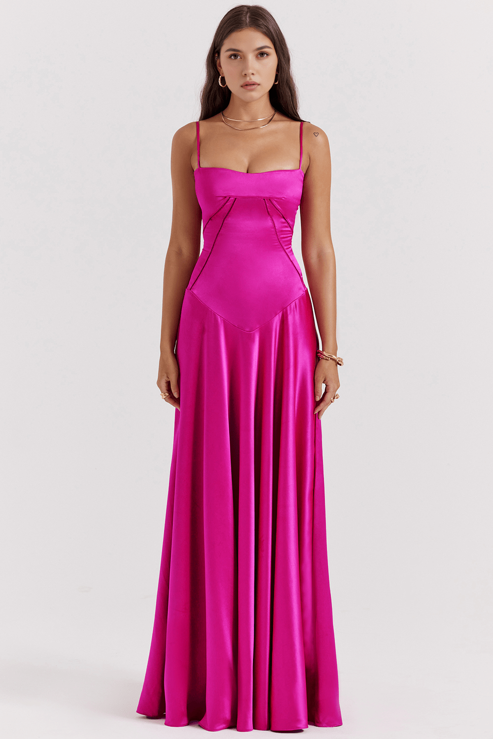 Sukienka maxi damska – długa, zwiewna sukienka na lato | elegancki casualowy krój – Różowy