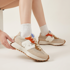 Sneakersy damskie Elora w stylu retro – lekkie i wygodne na co dzień – Khaki (detail)