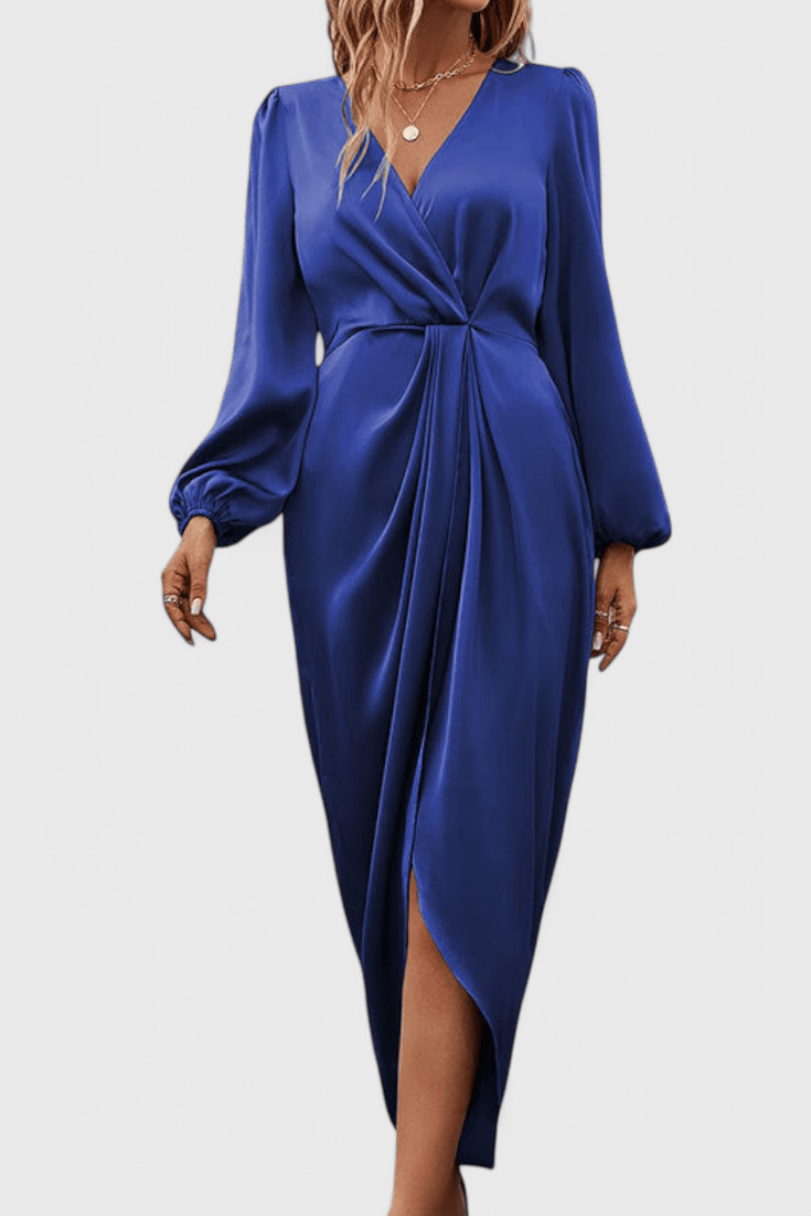 Sukienka maxi damska – długa, zwiewna sukienka letnia | elegancki casualowy krój – Niebieski