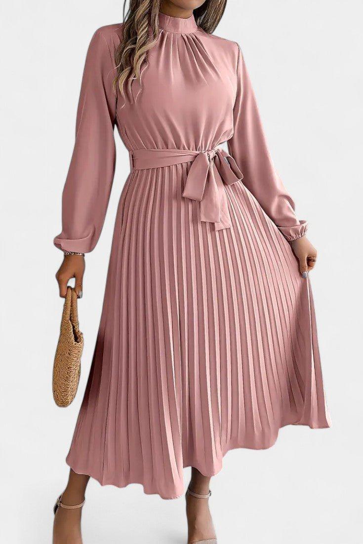 Sukienka maxi damska – długa, zwiewna sukienka na lato | elegancki casualowy krój – Różowy