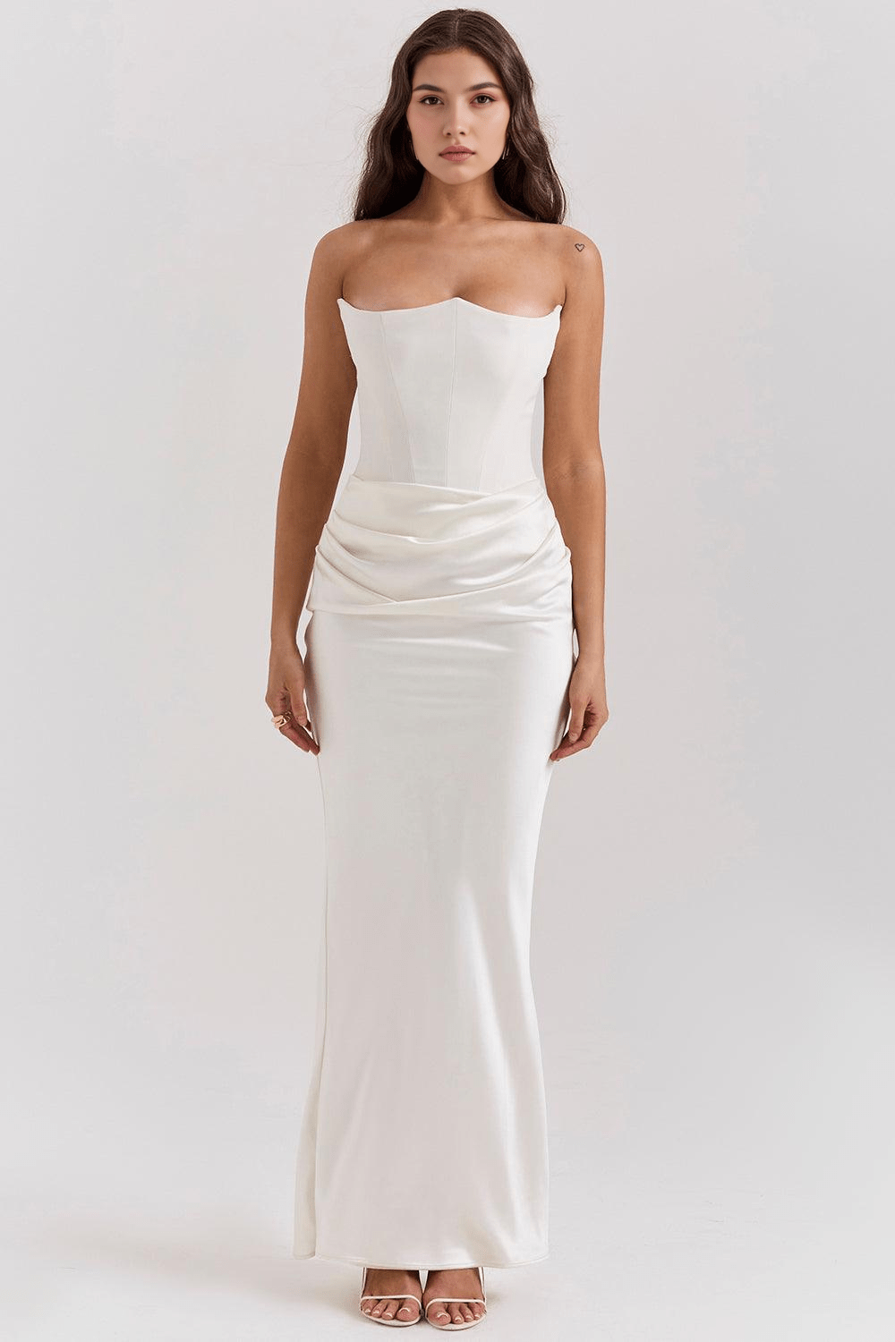Sukienka maxi damska – długa, zwiewna letnia sukienka | elegancki casualowy krój – Biały
