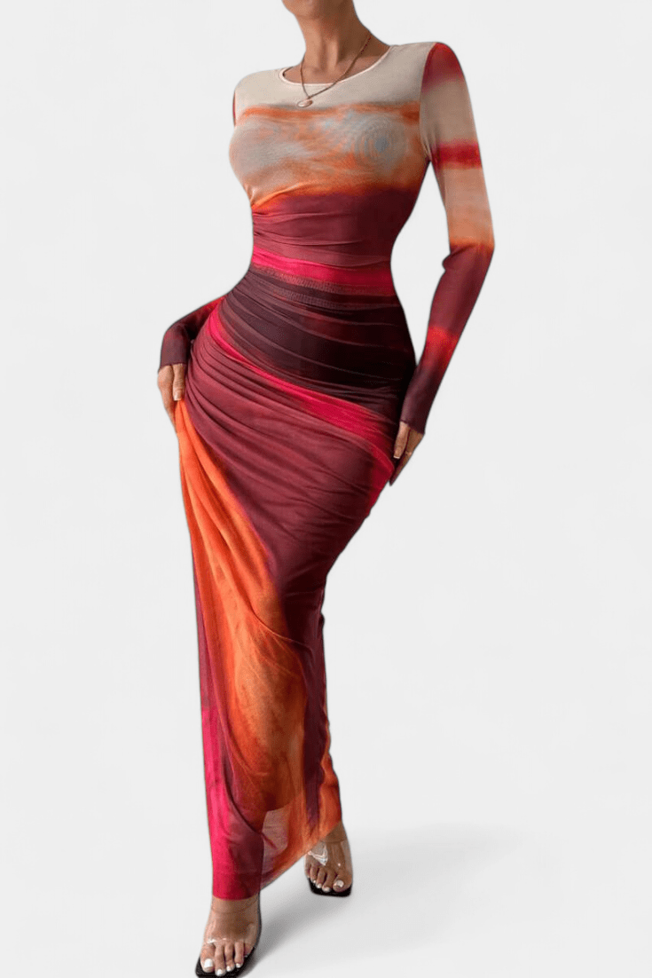 Sukienka maxi damska – długa, zwiewna sukienka letnia | elegancki casualowy krój – Czerwony