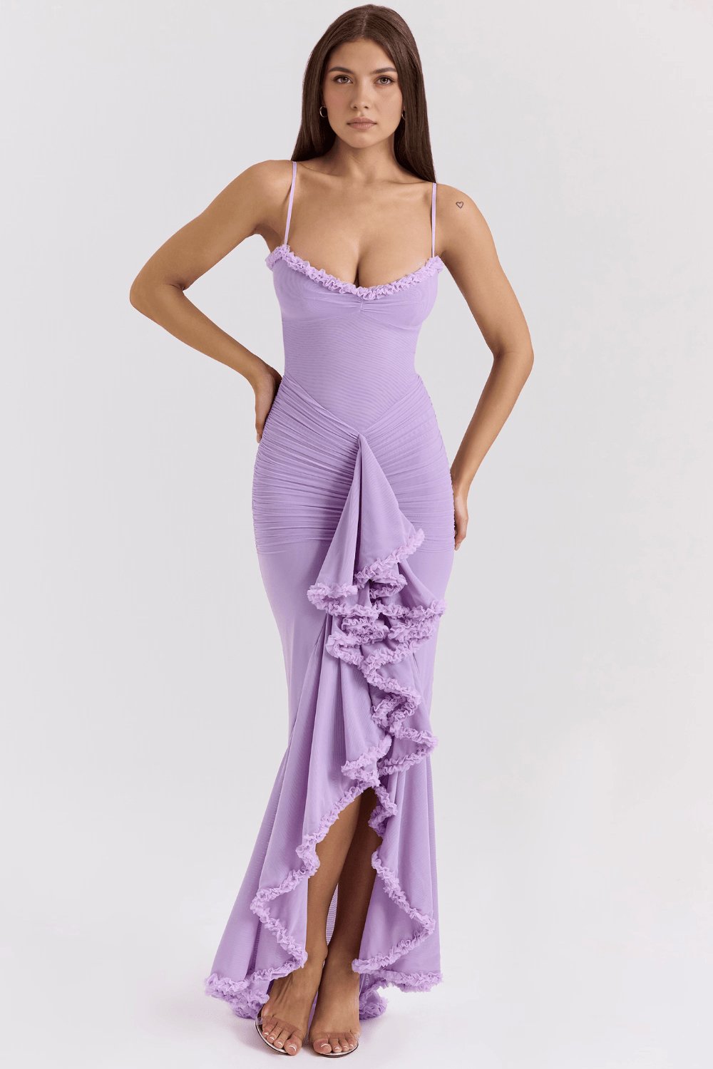 Sukienka maxi damska – długa elegancka sukienka letnia | lekki casualowy krój – Fioletowy