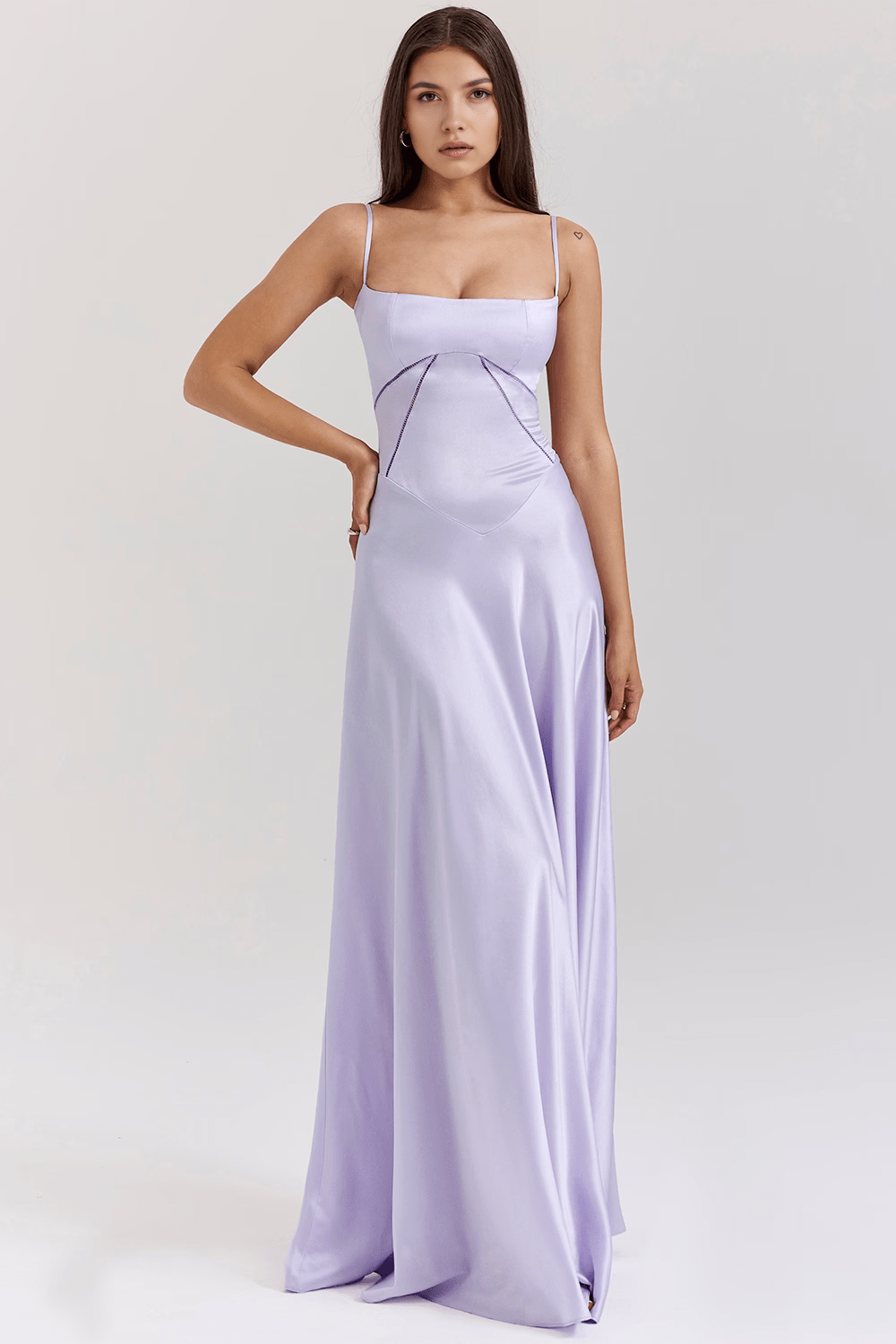 Sukienka maxi damska – długa, zwiewna sukienka na lato | elegancki casualowy krój – Fioletowy