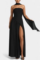 Sukienka maxi damska – długa elegancka sukienka na lato | lekki casualowy krój – Czarny