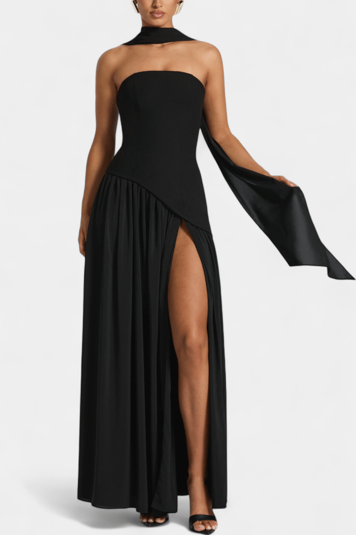 Sukienka maxi damska – długa elegancka sukienka na lato | lekki casualowy krój – Czarny