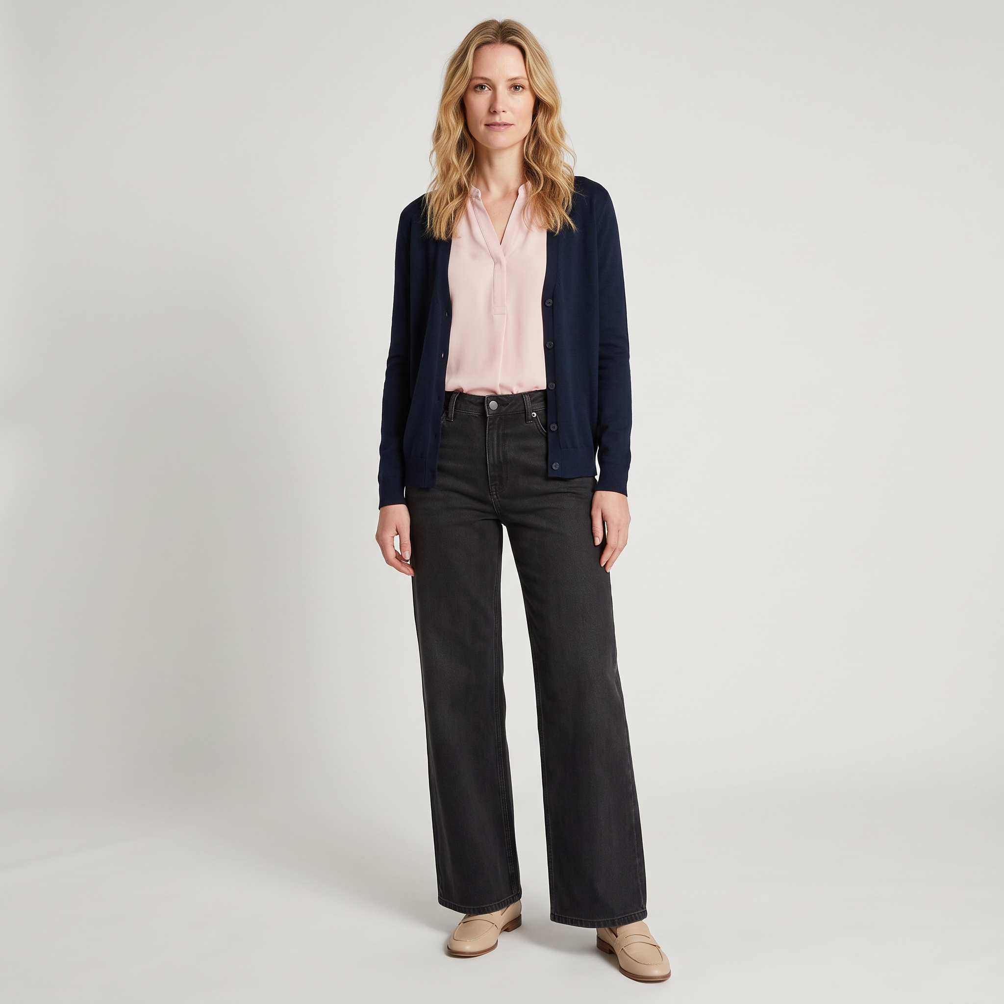 Majken Wide Leg Jeans – Dżinsy z szeroką nogawką – Ciemnoszary